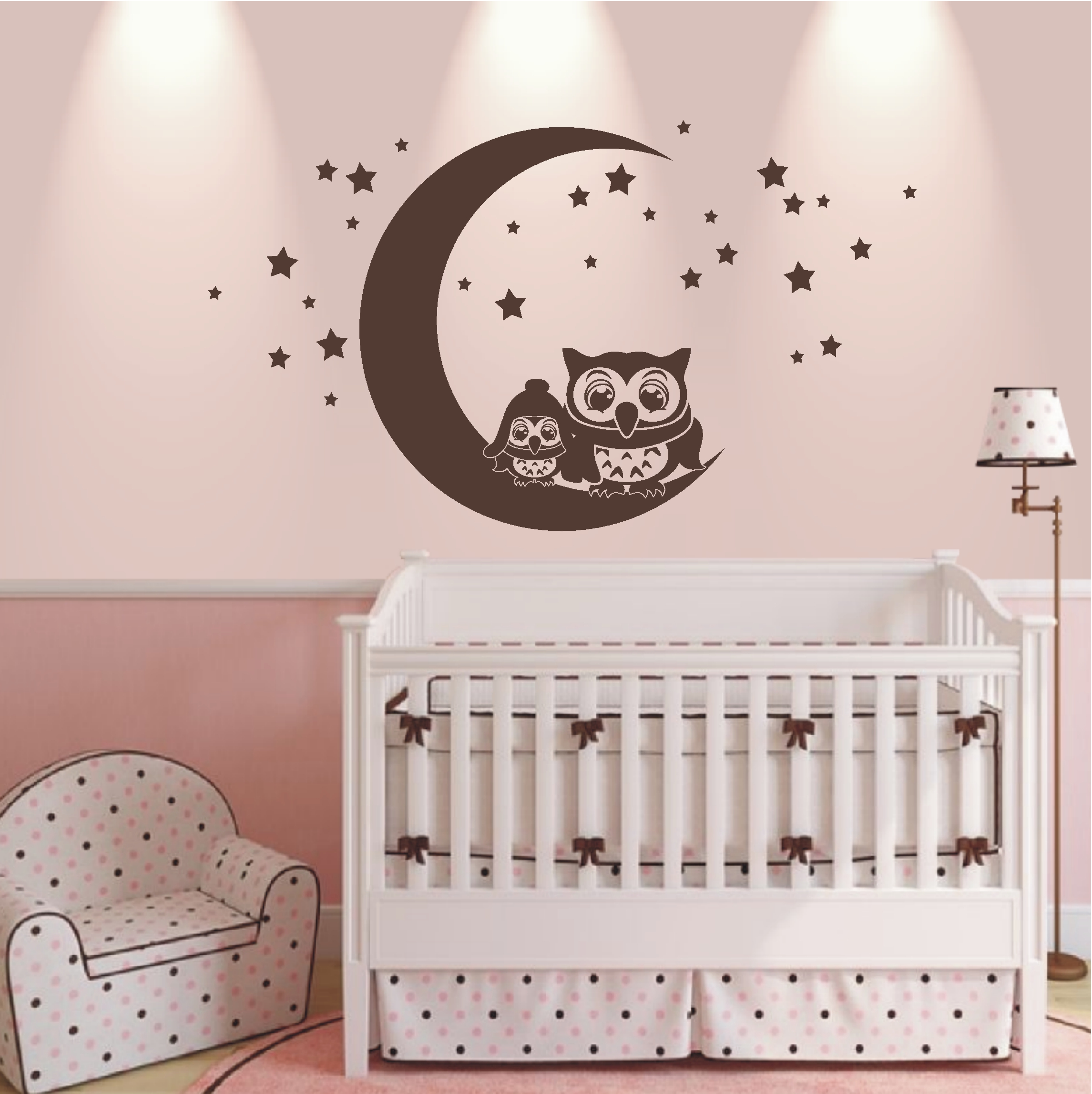 HGDESIGN® Wandtattoo Wandaufkleber 5 Eule Auf Ast Wandsticker Kinderzimmer Babyzimmer Baby Kinder Mädchen Junge Wohnzimmer Schlafzimmer